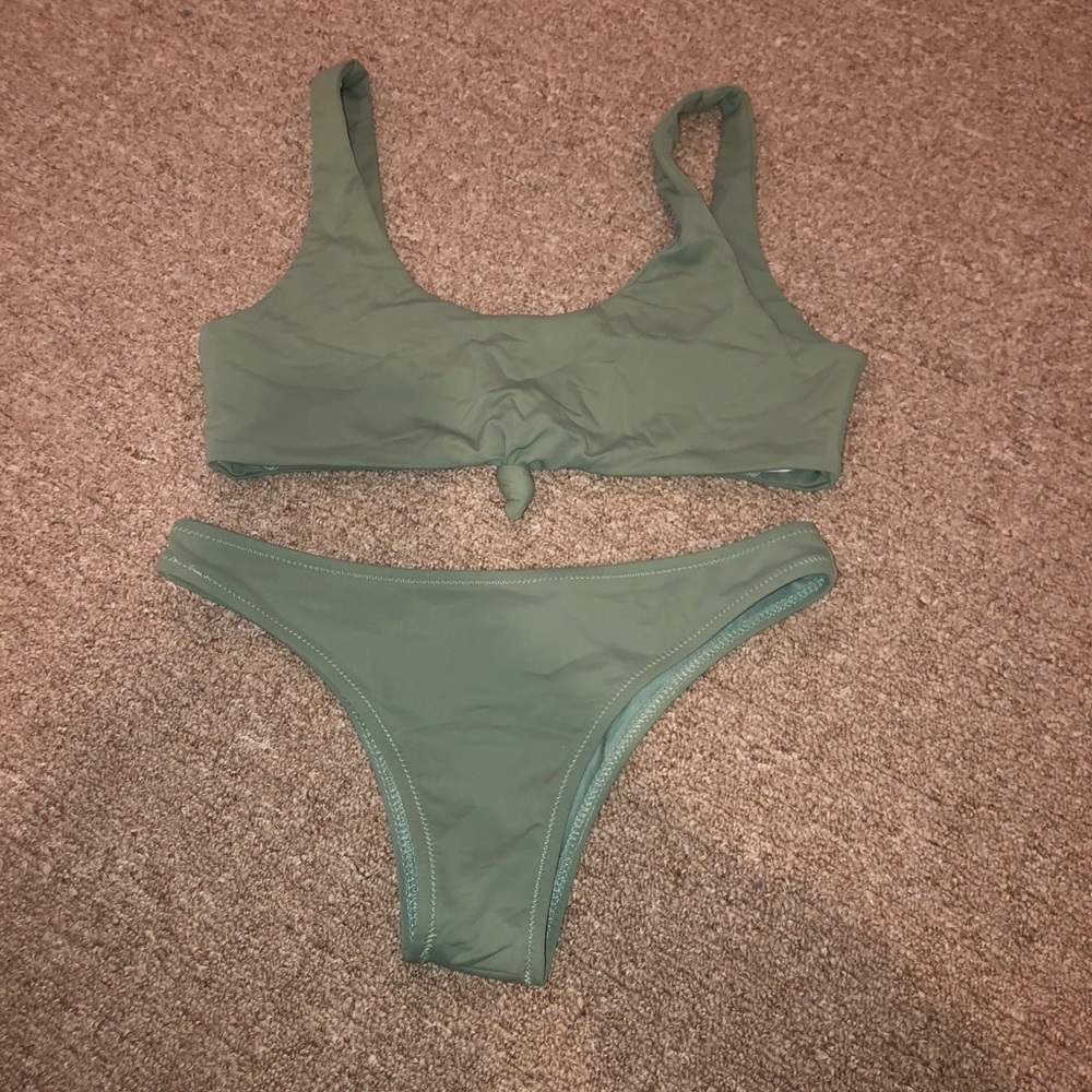 Green tie bikini